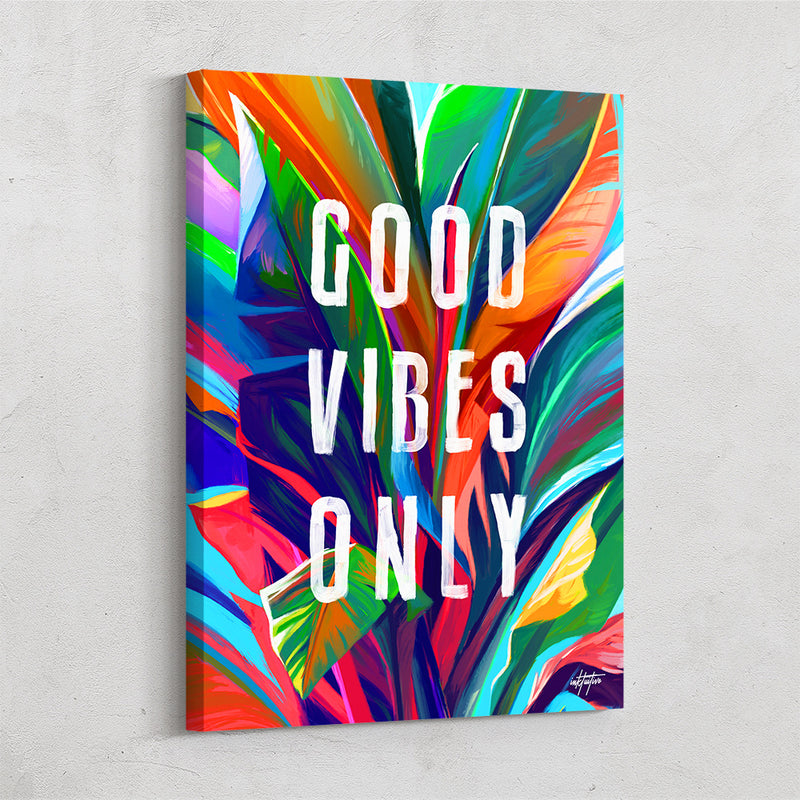 "Good Vibes" colorful canvas print.