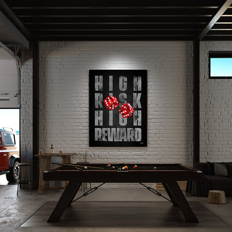 High Risk High Reward: Red Dice Inspirational Canvas Art – Inktuitive