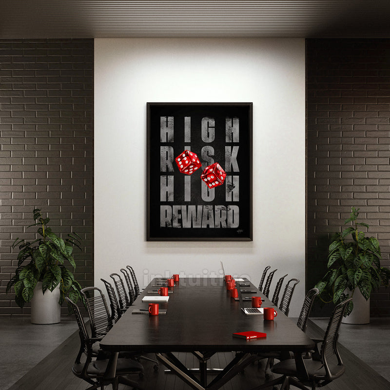 High Risk High Reward: Red Dice Inspirational Canvas Art – Inktuitive