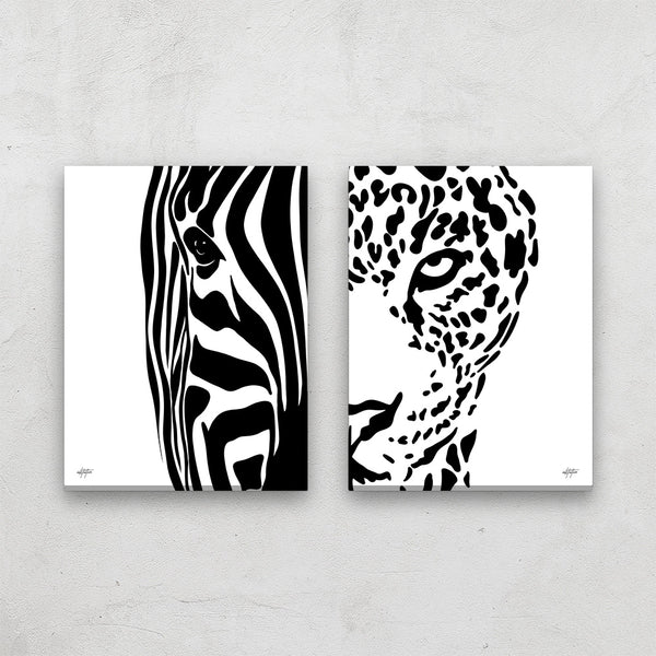 hunter-prey-zebra-leopard-wall