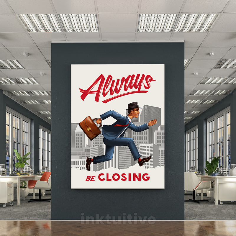 Inktuitive always be closing ABCs sales team motivational wall canvas art