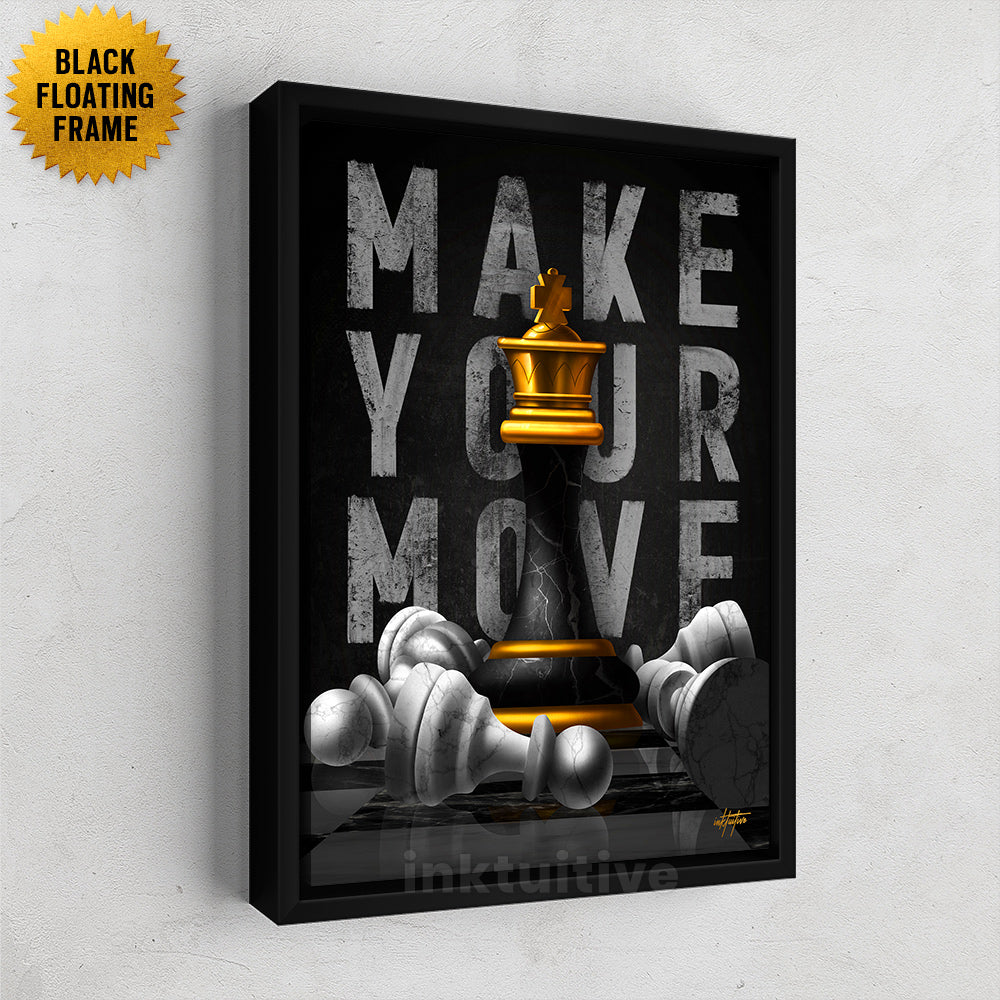 Double Check Chess Move Description Poster or Canvas Wall Art 