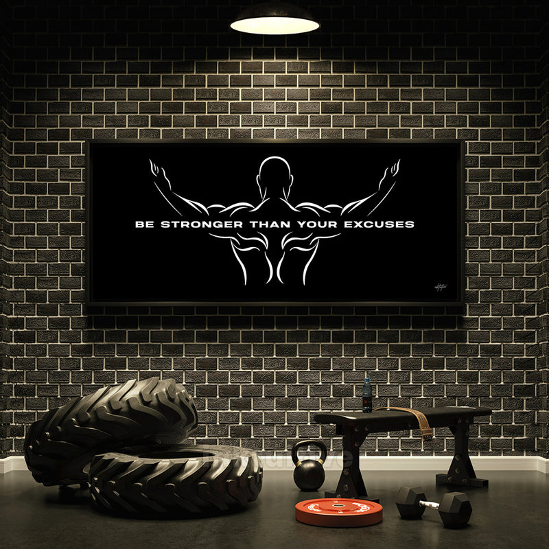 Inspirational canvas art for the gym.