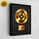 Inspirational wall art of a gold record with text "Nothing Changes".