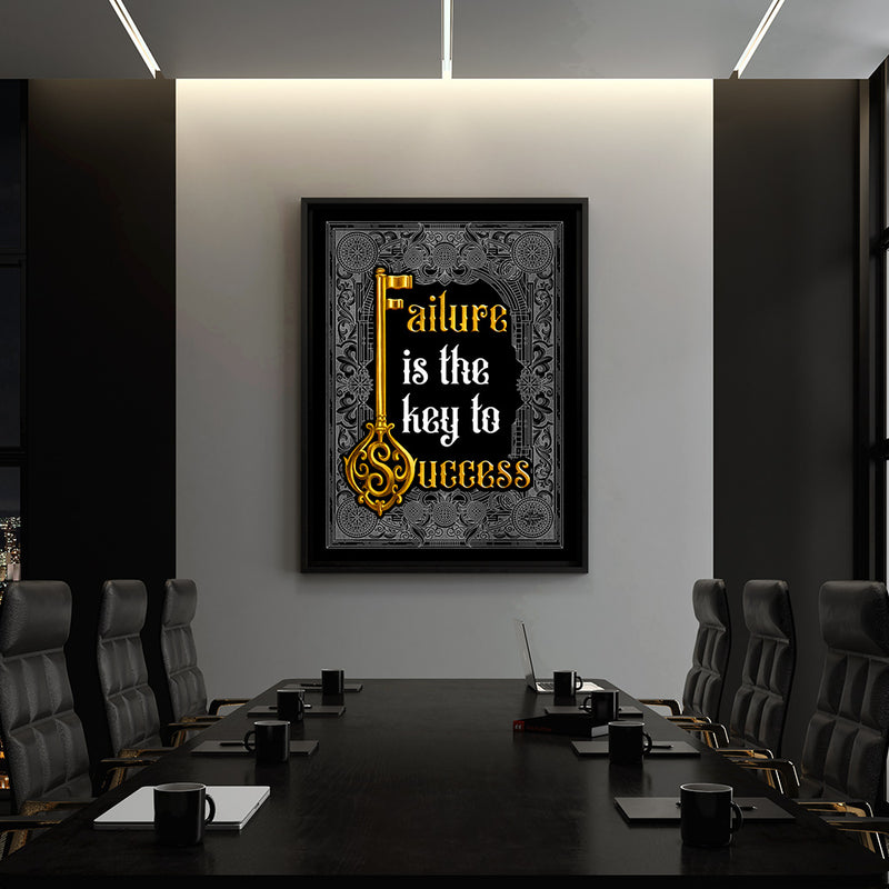 "Key to Success", motivational art for board room.