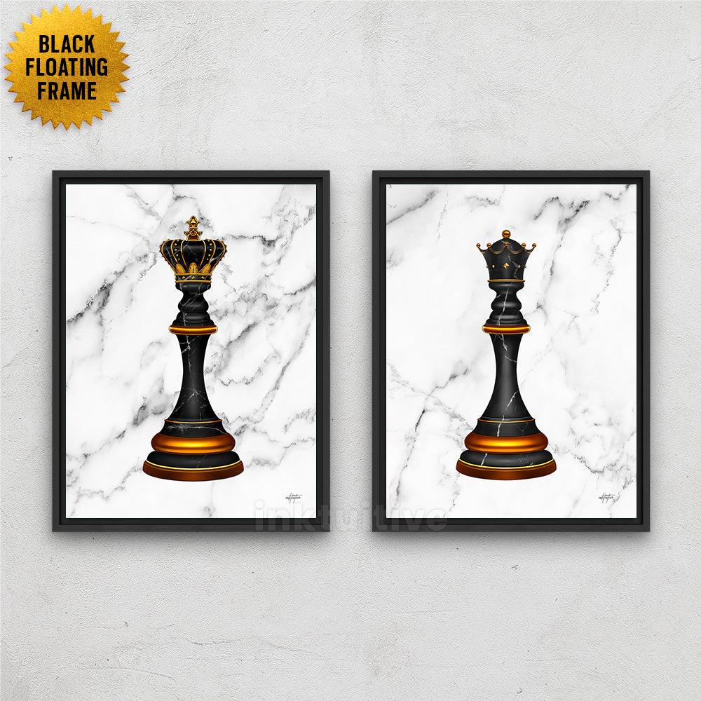 2-Piece Chess King & Queen Canvas Wall Art, 8x10