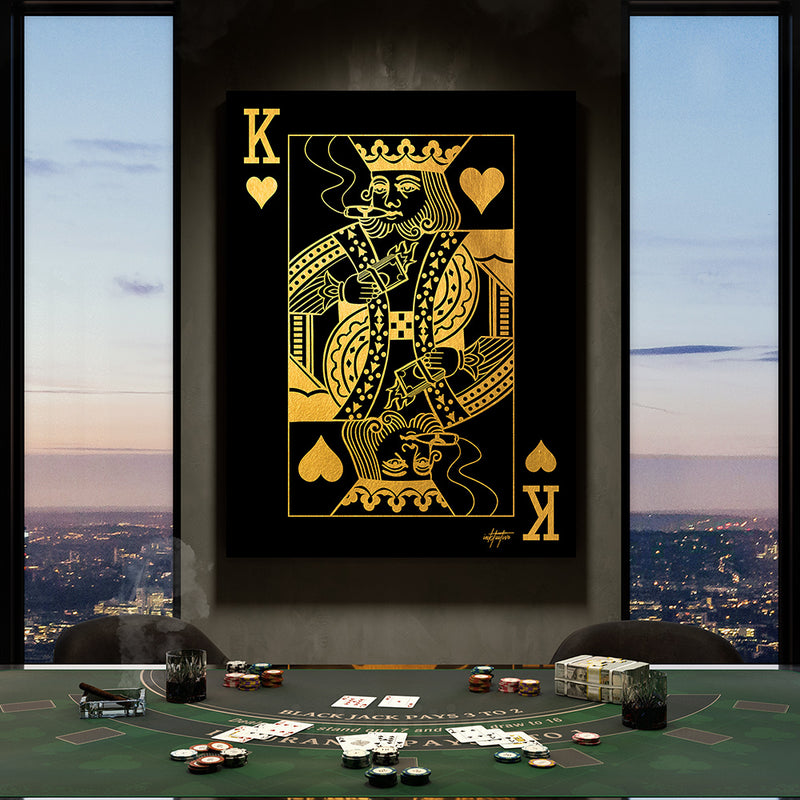 king of hearts poker style playing card wall art