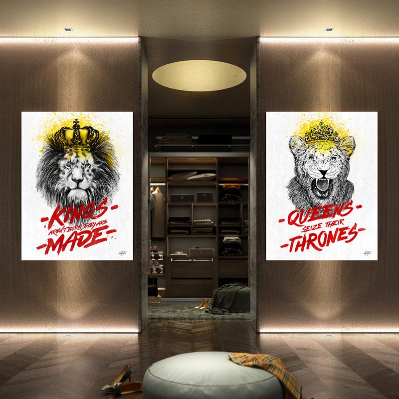 Kings and Queens, Lion and Lioness, motivational art.