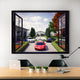 Lamorghini, Porsche and R8 in luxury window featured in inspirational wall art.