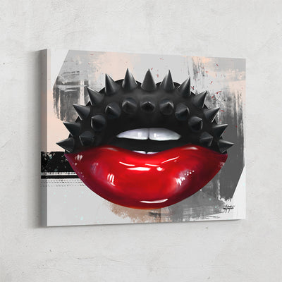 Lips canvas art of Christian Louboutin