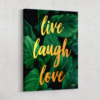"Live Laugh Love", positive inspirational wall art by Inktuitive.