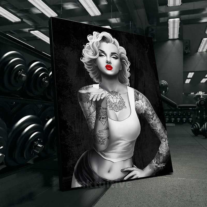 Marilyn Monroe Tattoos  Gun  Metal Plate  Tin Sign  30x21cm  Home   Living  Roxie Rebel