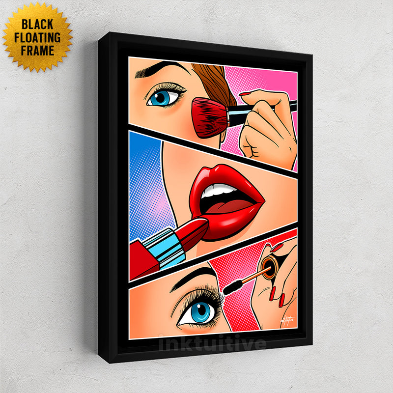 Modern wall art for makeup in colorful style