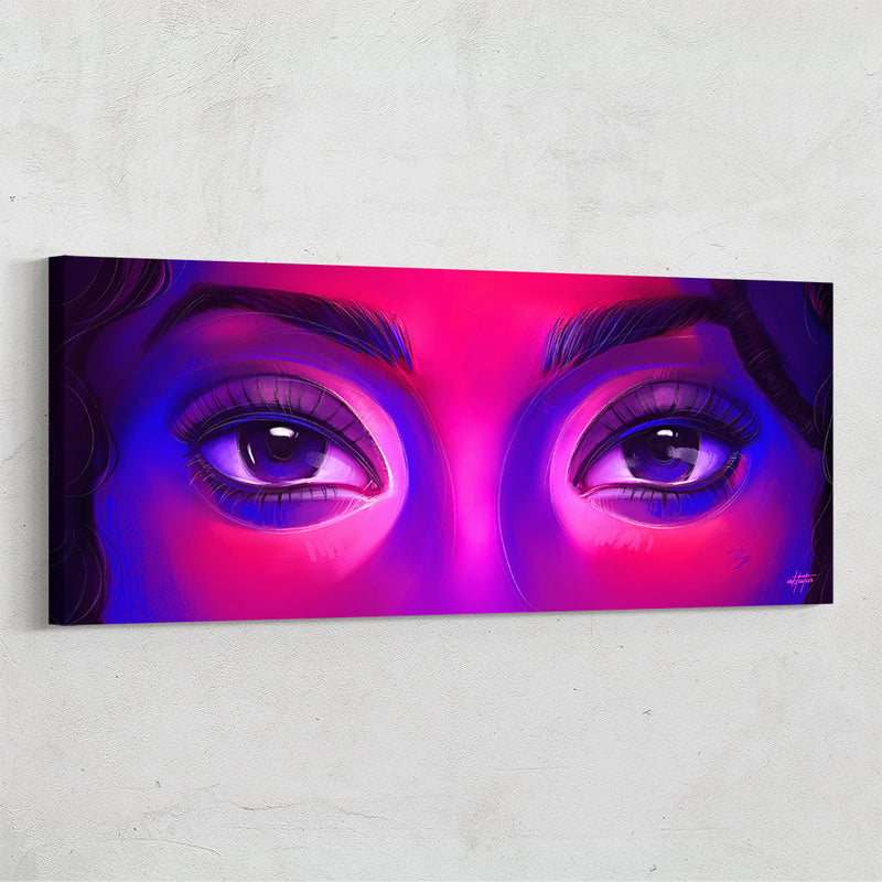 modern wall art of womans eyes