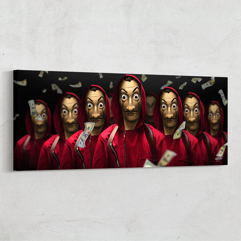 Money Heist, Dali mask motivational wall art