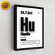 'Hustle' motivational wall art designed like periodic table elements by Inktuitive
