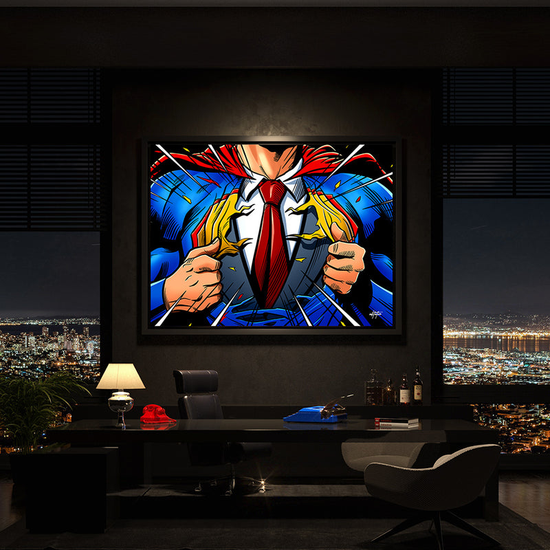 Office motivational wall art of Superman