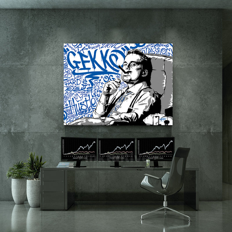 Office motivational wall art of Wall Street Gordon Gekko