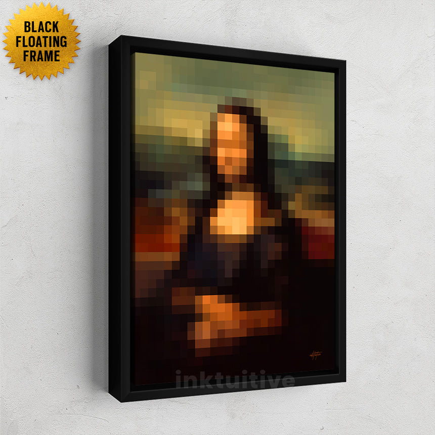 Mona Lisa Pixels: 8-bit masterpiece Inspirational Canvas Art
