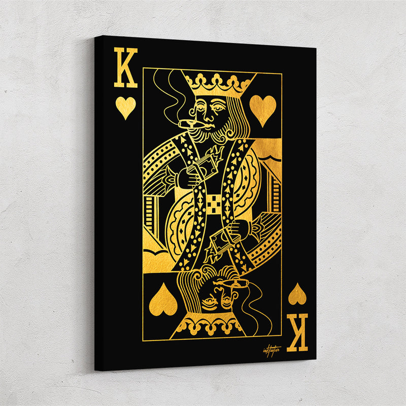 poker style king of hearts card wall art