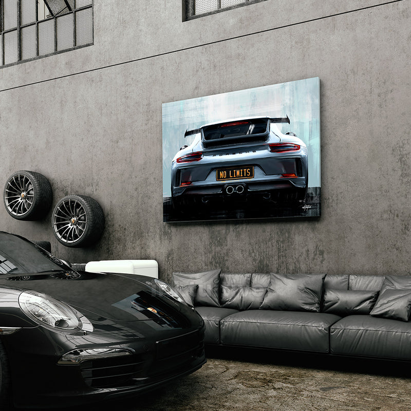 Porsche wall art of 911 Turbo GT3 for garage