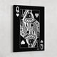 queen of hearts playing card in black and silver wall decor