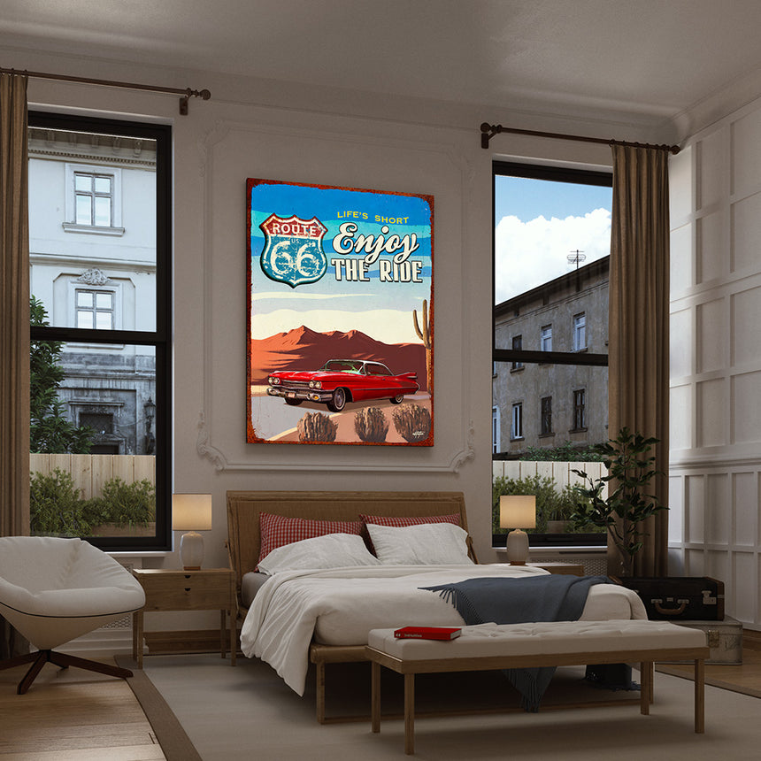Route 66 Inspirational Canvas Art: Life's all about the ride