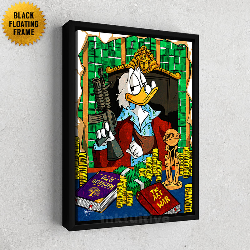 Scrooge McDuck canvas art in Scarface style, Scrooge Montana