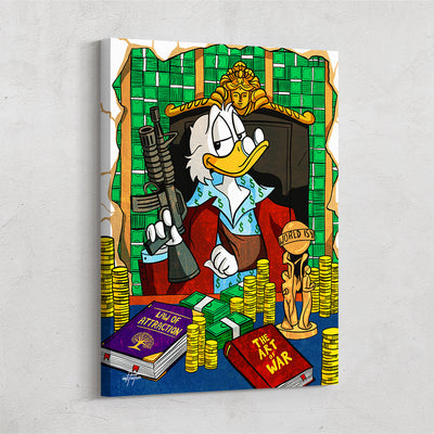 Scrooge McDuck, Tony Montana Scarface canvas art by Inktuitive