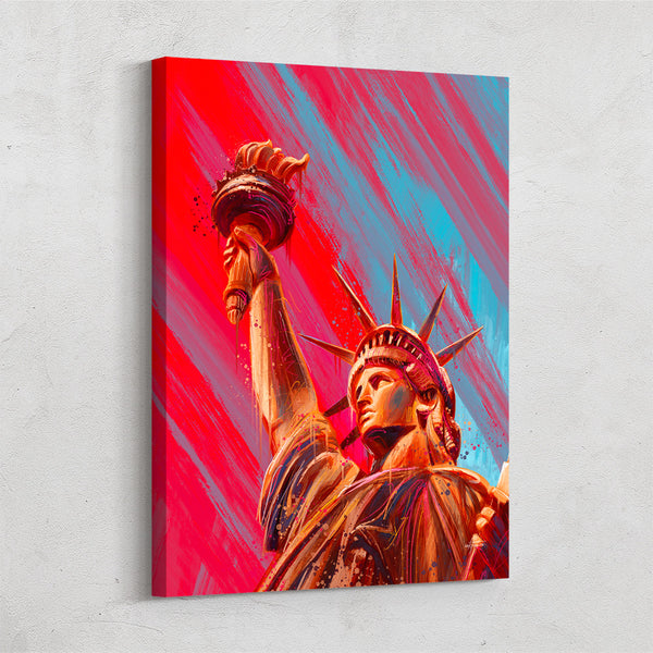 LIBERTY アートタペストリー 約70cm x 100cm statue-of-liberty-canvas-wall-
