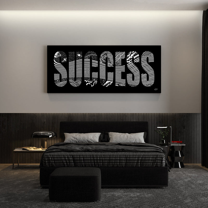 Success - motivational wall art for bedroom.