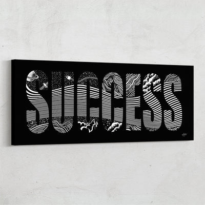 Success text, modern motivational wall art.