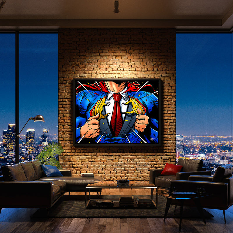 Superman motivational wall art for living room