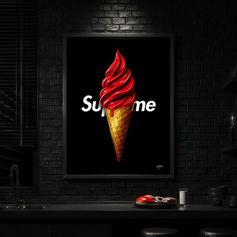 Supreme ice cream cone trendy wall art.