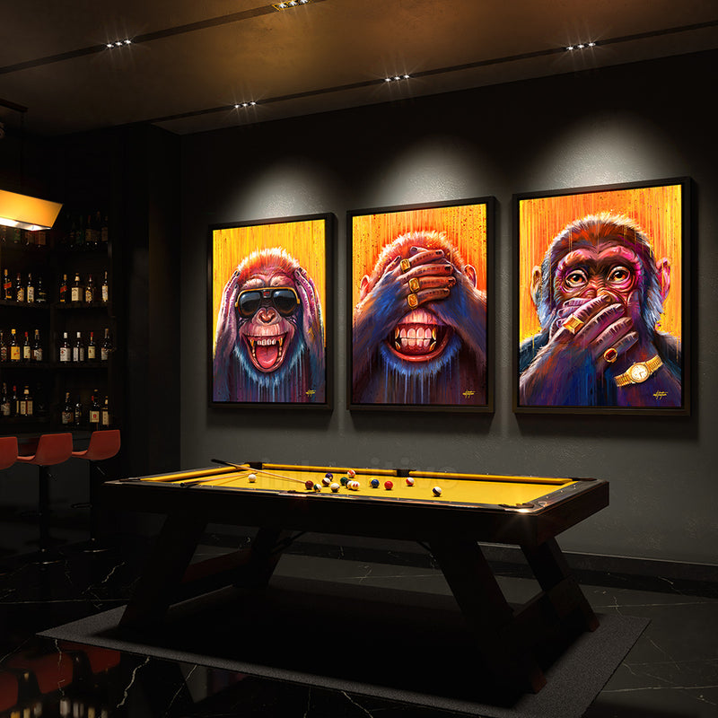 three monkeys canvas prints