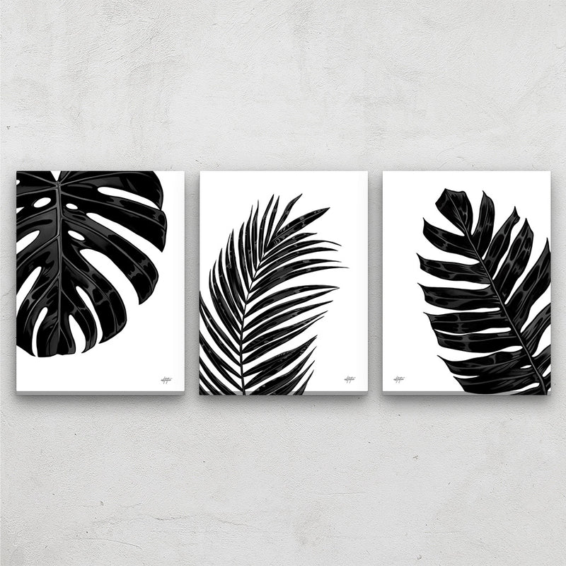 Tropical Palm Leaves - 3 Piece Set