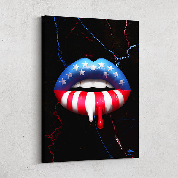 Stunning Lips DRIP With Liberty on Wall Art Prints