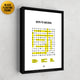 Word search canvas art with black floating frame.