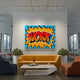 Work - pop comic bright motivational wall art for office.